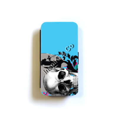 Aqua Avantgarde Skull iPhone Flip Cover Thumbnail
