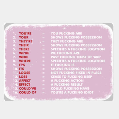 Grammar Board Pink  Thumbnail