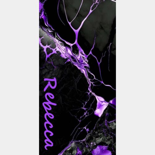 PHONE PERSONALISED BLACK PURPLE MARBLE TEMPLATE Thumbnail