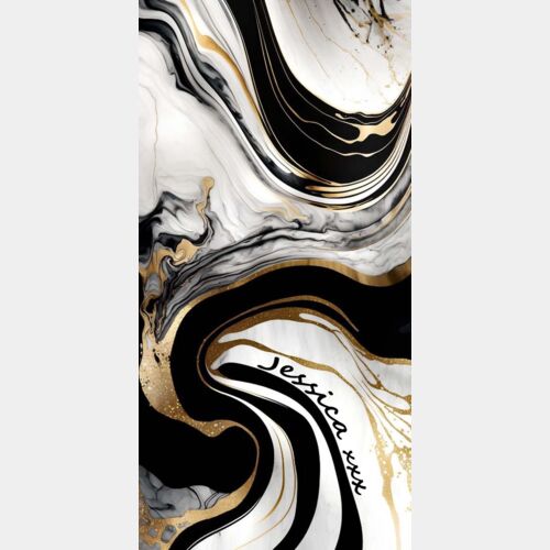 PHONE PERSONALISED BLACK WHITE MARBLE TEMPLATE Thumbnail