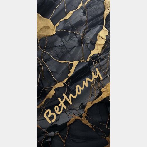 PHONE PERSONALISED FULL NAME ROCKY GOLD MARBLE TEMPLATE Thumbnail